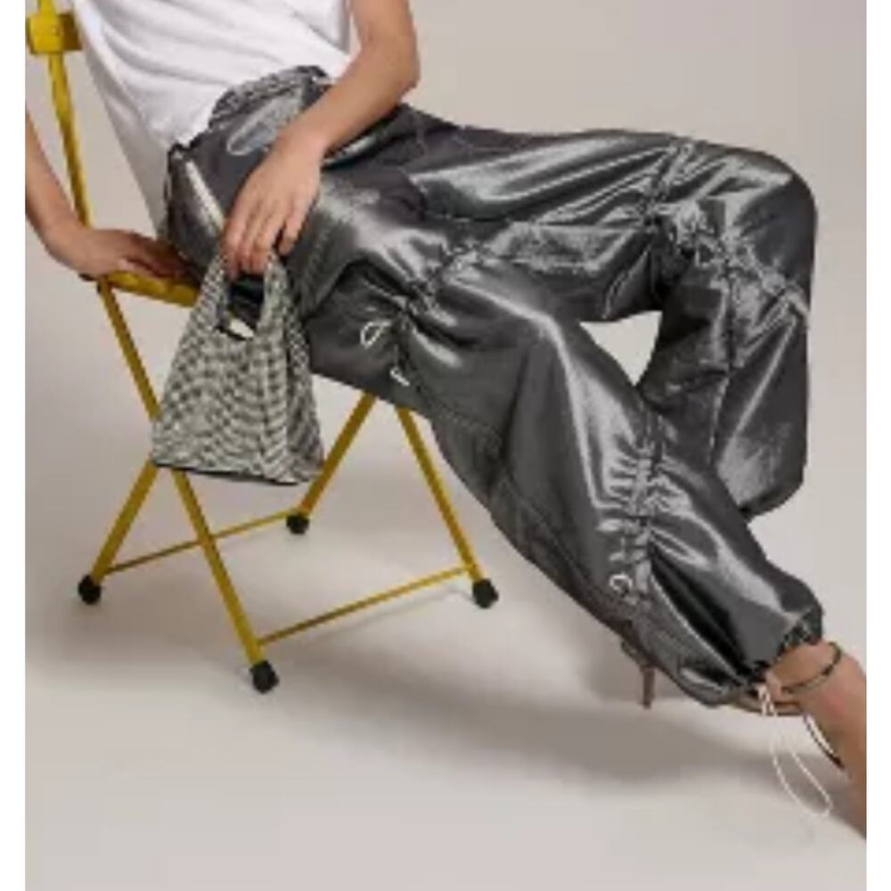 Anthropologie Silver Track Pants